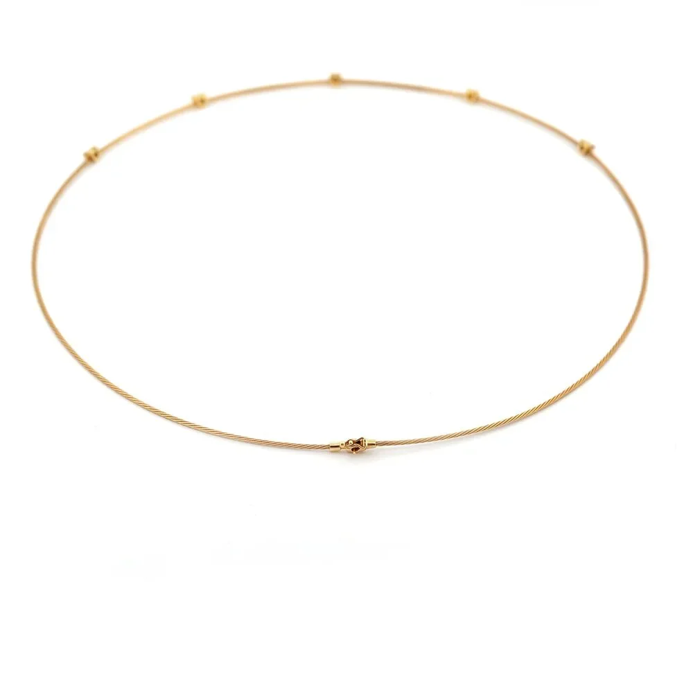 Paul Morelli 18k Yellow Gold Single Unity Necklace With 5 Diamonds - Picture 3 of 6